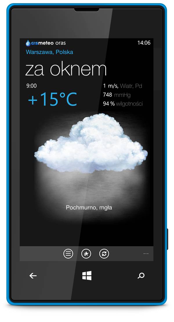 Gismeteo for Windows Phone
